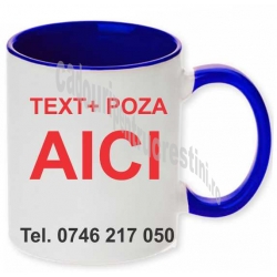 Cana personalizata, Interior si toarta albastru inchis